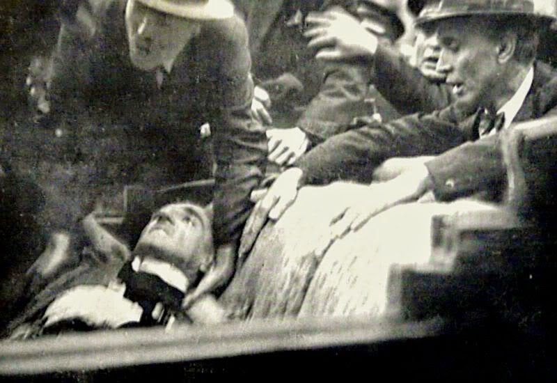 King Alexander lying in car in Marseilles immediately after assassination 1934, heroes of serbia