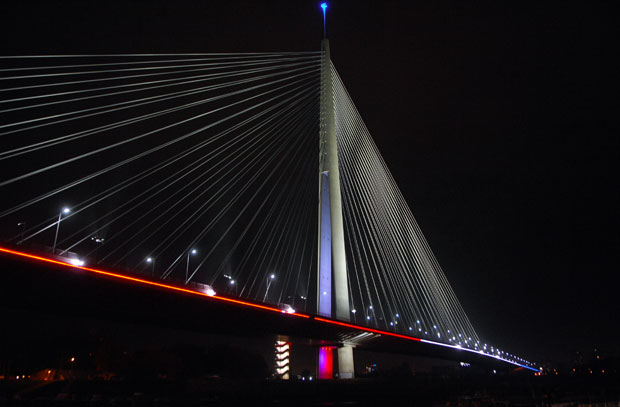 Belgrade landmarks in colors of France